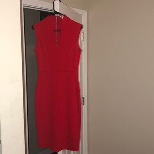 red long dress kinda tight zip up in the back